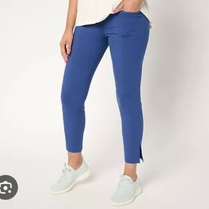 BONGO Cropped Ankle Pants in Royal Blue With Zipper In Ankle